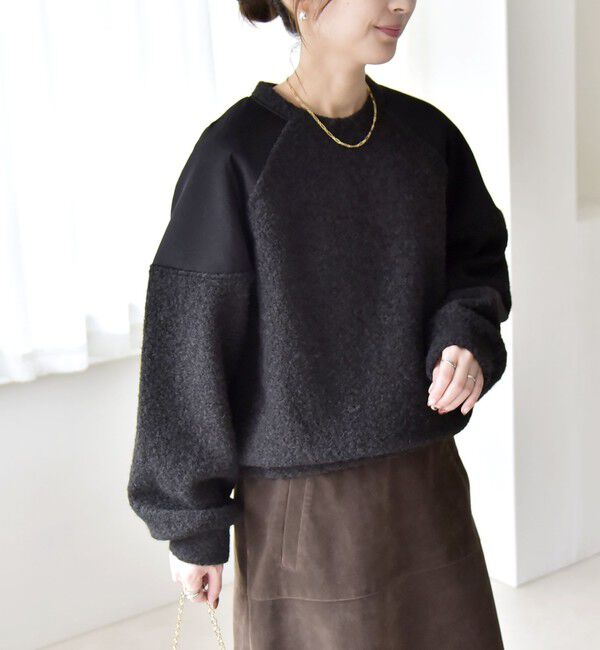 quaranciel「quaranciel:〈洗濯機可能〉ボア &times; チュール コンビ ヨーク プルオーバー」|その他|