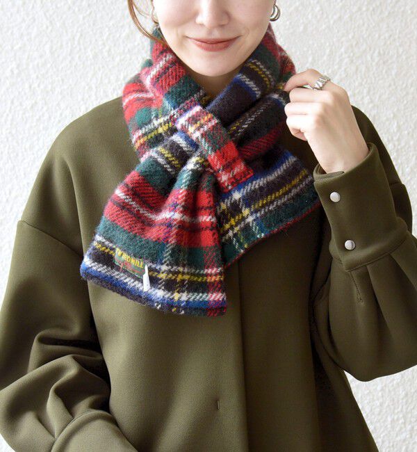 SHIPS any「TWEED MILL: チェック フリース ループ マフラー」|マフラー|