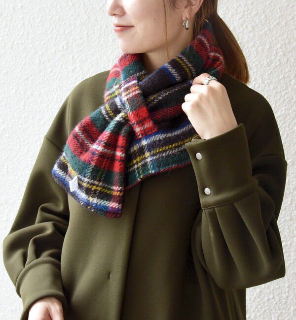 SHIPS any「TWEED MILL: チェック フリース ループ マフラー」|マフラー|
