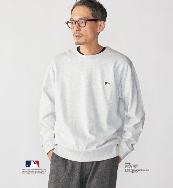 SHIPS「【WEB限定】SHIPS: VINTAGE PEANUTS&times;MLB プリント クルーネック スウェット」|スウェット・ジャージ|ライトグレー