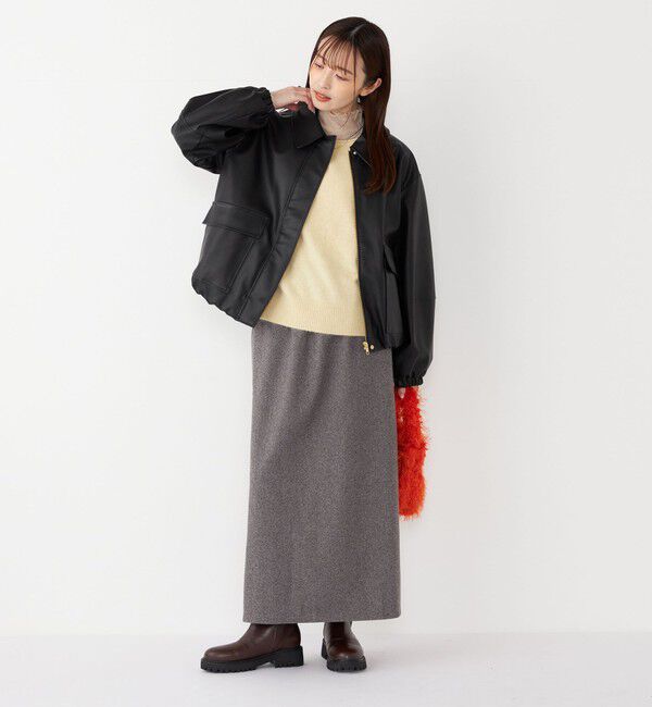 SHIPS Colors 「SHIPS Colors:〈手洗い可能〉ジャージー へリボーン / チェック タイトスカート」|スカート|