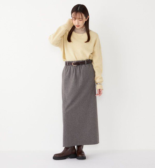 SHIPS Colors 「SHIPS Colors:〈手洗い可能〉ジャージー へリボーン / チェック タイトスカート」|スカート|