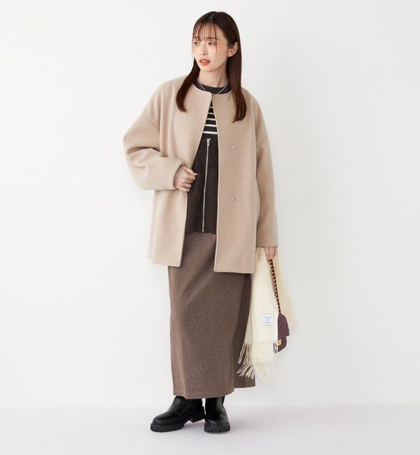 SHIPS Colors 「SHIPS Colors:〈手洗い可能〉ジャージー へリボーン / チェック タイトスカート」|スカート|