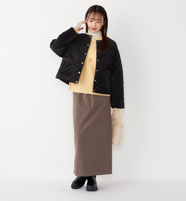 SHIPS Colors 「SHIPS Colors:〈手洗い可能〉ジャージー へリボーン / チェック タイトスカート」|スカート|