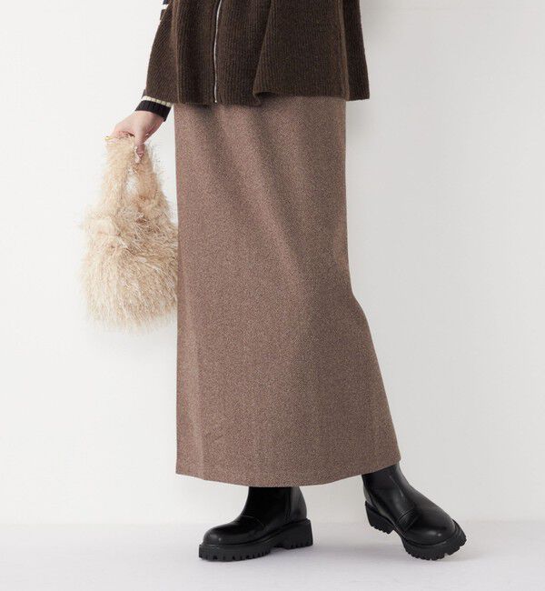 SHIPS Colors 「SHIPS Colors:〈手洗い可能〉ジャージー へリボーン / チェック タイトスカート」|スカート|