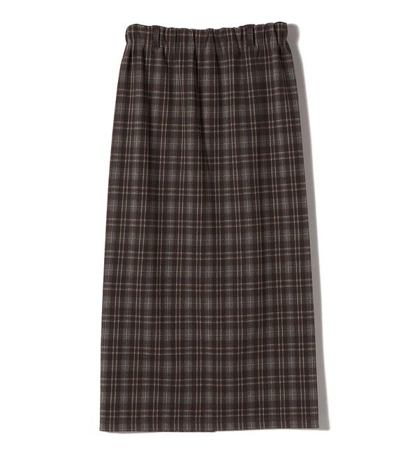 SHIPS Colors 「SHIPS Colors:〈手洗い可能〉ジャージー へリボーン / チェック タイトスカート」|スカート|ダークブラウン