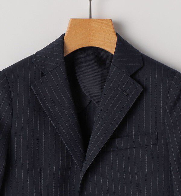 SHIPS KIDS「SHIPS KIDS:110～130cm /セレモニー ネイビー ストライプ ジャケット」|スーツ|