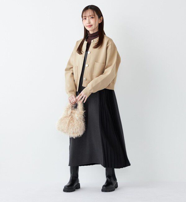 SHIPS Colors 「SHIPS Colors:〈手洗い可能〉プリーツ コンビ ジャンパー ワンピース」|ワンピース|