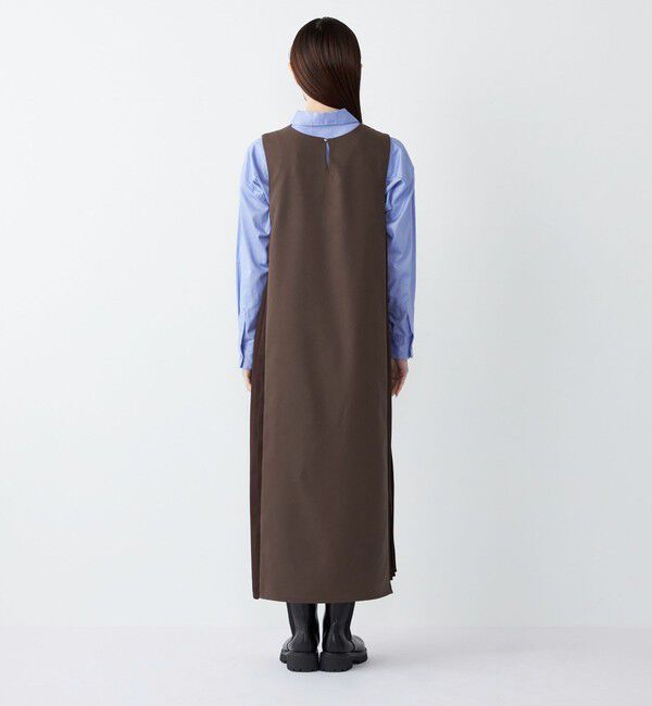 SHIPS Colors 「SHIPS Colors:〈手洗い可能〉プリーツ コンビ ジャンパー ワンピース」|ワンピース|