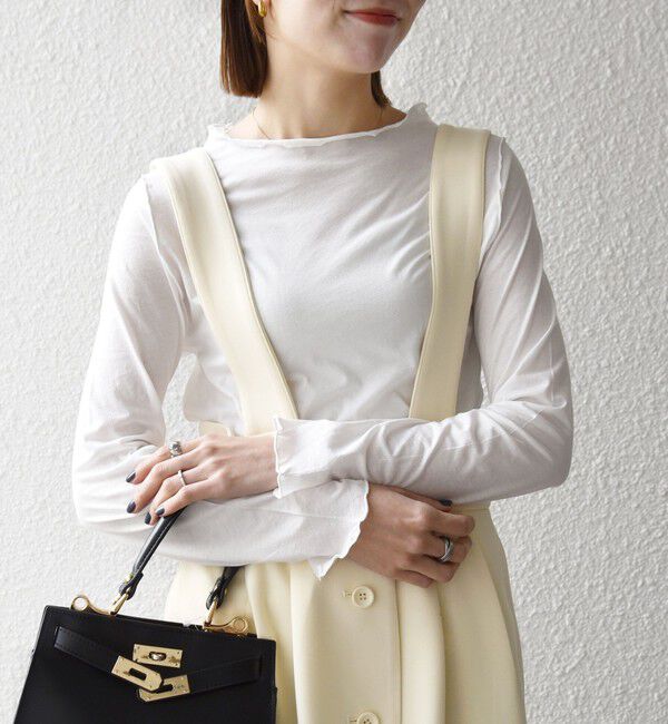 SHIPS any「《予約》SHIPS any:〈手洗い可能〉シアー コットン ボトルネック ロングスリーブ TEE」|Tシャツ・カットソー|