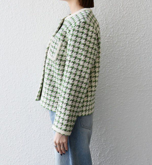 SHIPS any「《予約》SHIPS any: ツイード  パイピング ノーカラー ジャケット」|ノーカラージャケット|