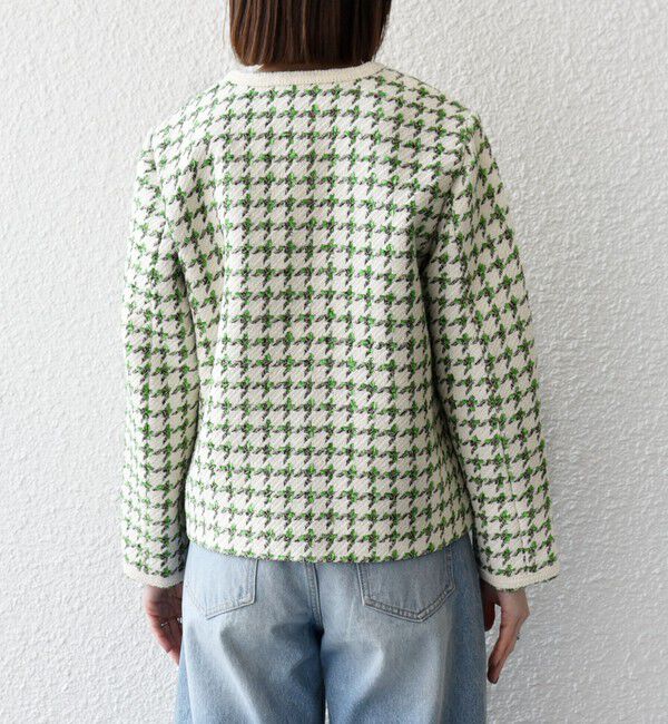 SHIPS any「《予約》SHIPS any: ツイード  パイピング ノーカラー ジャケット」|ノーカラージャケット|