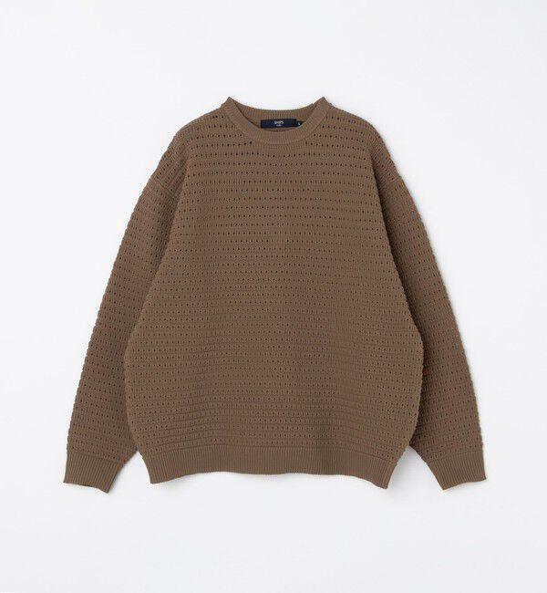 SHIPS Colors 「《予約》SHIPS Colors:〈洗濯機可能〉スポンジ メッシュ ニット◆」|ニット・セーター|ブラウン