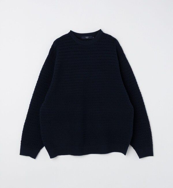 SHIPS Colors 「《予約》SHIPS Colors:〈洗濯機可能〉スポンジ メッシュ ニット◆」|ニット・セーター|ネイビー