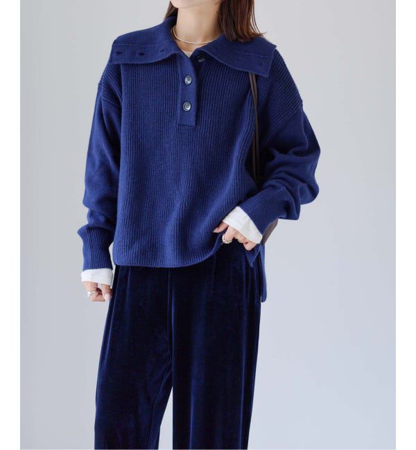 OUTDOOR PRODUCTS Usual Things「ワイドカラーニットプルオーバー」|ニット・セーター|