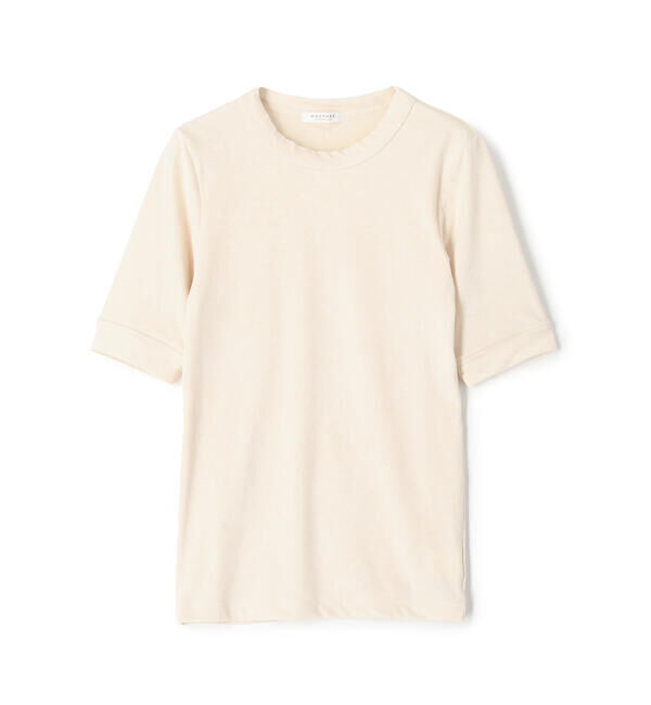 MACPHEE「トリアセテートポリエステルベロア ハーフスリーブプルオーバー」|Tシャツ・カットソー|