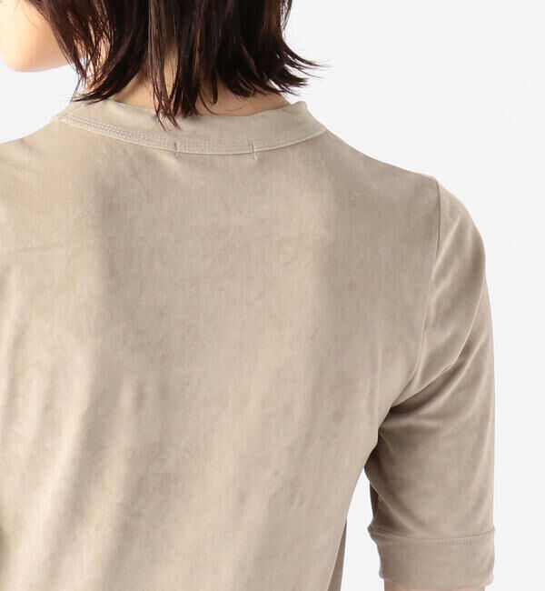 MACPHEE「トリアセテートポリエステルベロア ハーフスリーブプルオーバー」|Tシャツ・カットソー|