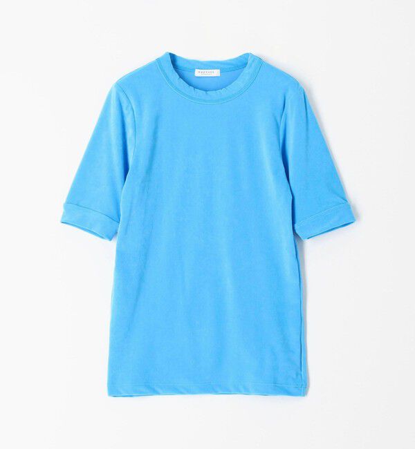 MACPHEE「トリアセテートポリエステルベロア ハーフスリーブプルオーバー」|Tシャツ・カットソー|63 ライトブルー