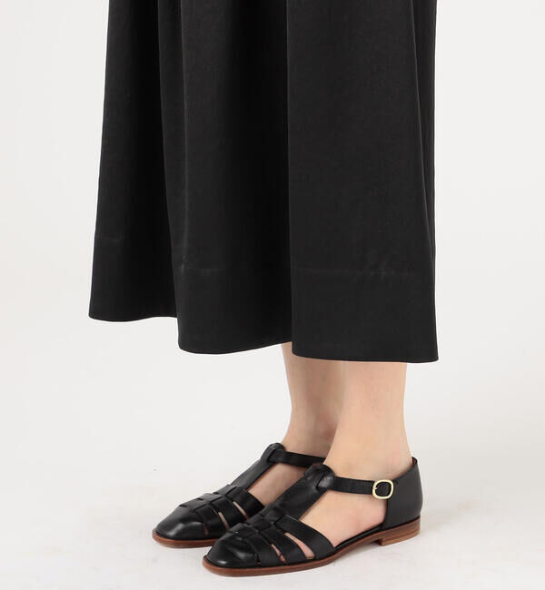 Ballsey「スライミーサテン ギャザーフレアスカート」|フレア|