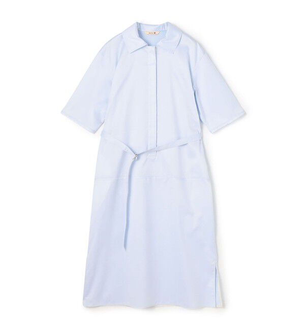 BACCA「コットンツイル ベルテッドシャツワンピース」|ワンピース|63 ライトブルー