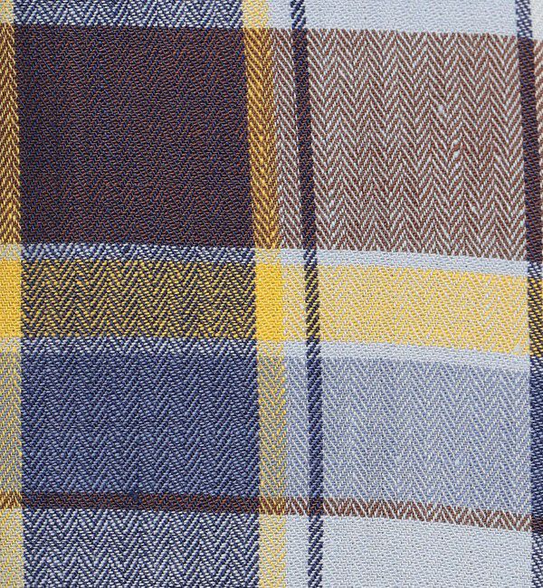 TOMORROWLAND MENS「コットンリネン マドラスチェック&times;ヘリンボーン シャツブルゾン」|シャツ・ブラウス|