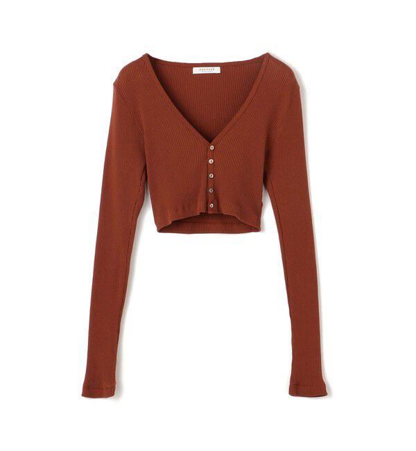 MACPHEE「ニードルプリングコットン ショートカーディガン」|カーディガン|47 ブラウン