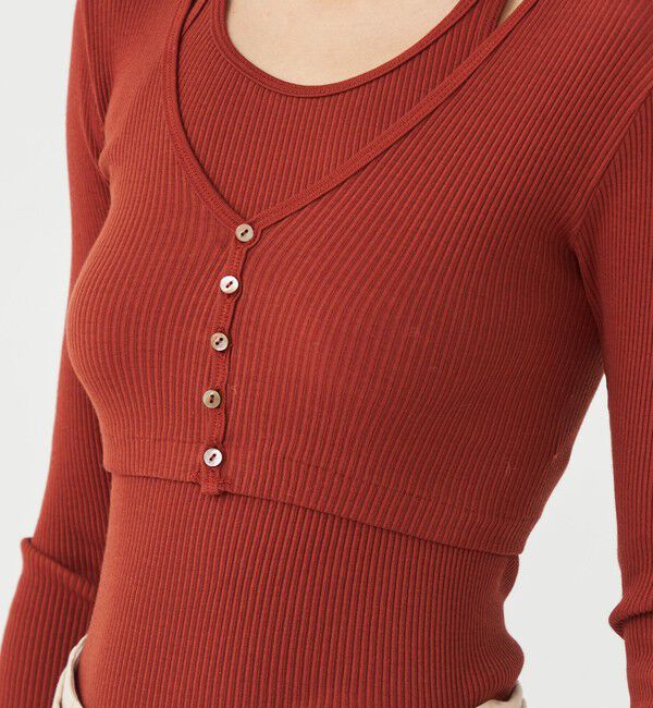 MACPHEE「ニードルプリングコットン ショートカーディガン」|カーディガン|