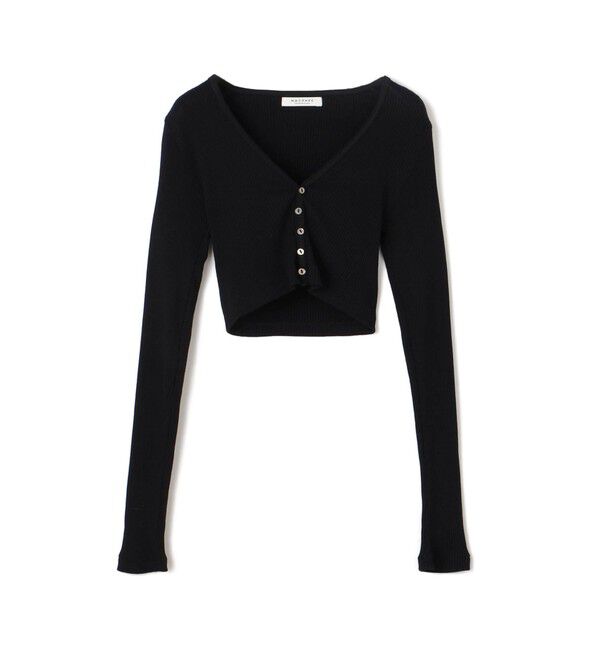 MACPHEE「ニードルプリングコットン ショートカーディガン」|カーディガン|69 ネイビー