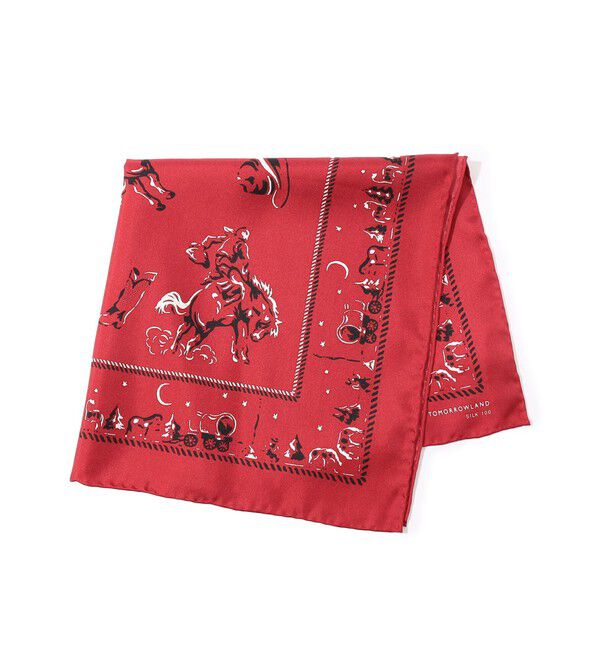 TOMORROWLAND GOODS「TOMORROWLAND アニマルモチーフ スカーフ」|バンダナ・スカーフ|38 ダークレッド系