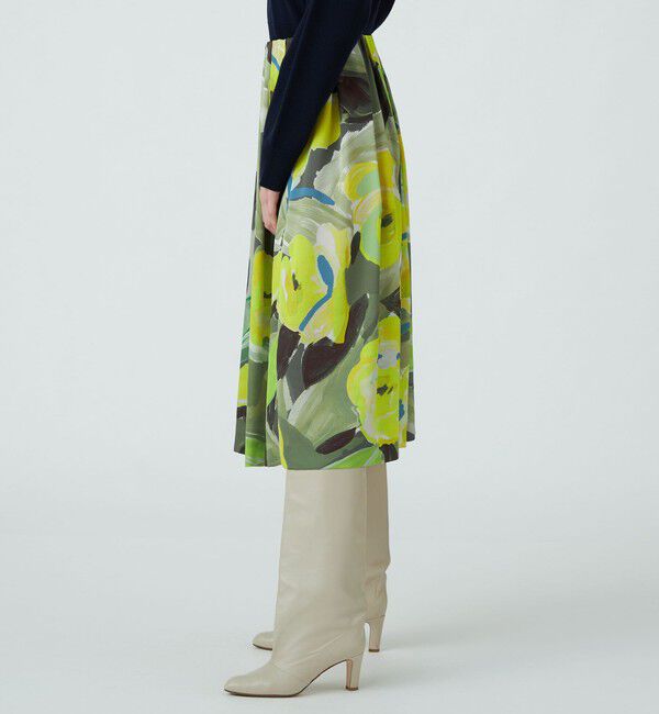 Ballsey「ダブルフラワープリント ランダムタックフレアスカート」|フレア|