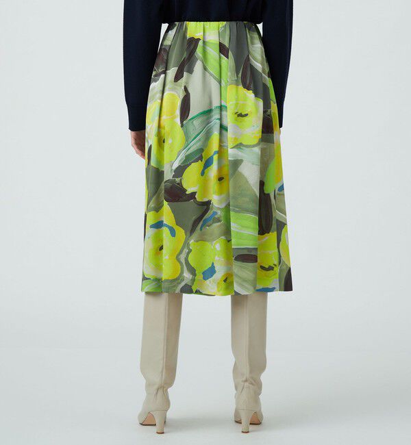 Ballsey「ダブルフラワープリント ランダムタックフレアスカート」|フレア|