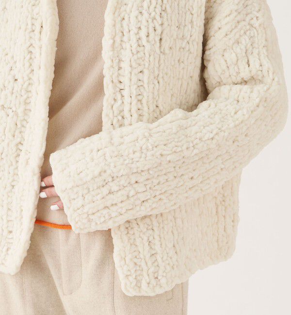 GALERIE VIE「ビッグシェニールハンドニット フロントオープンジャケット」|その他|