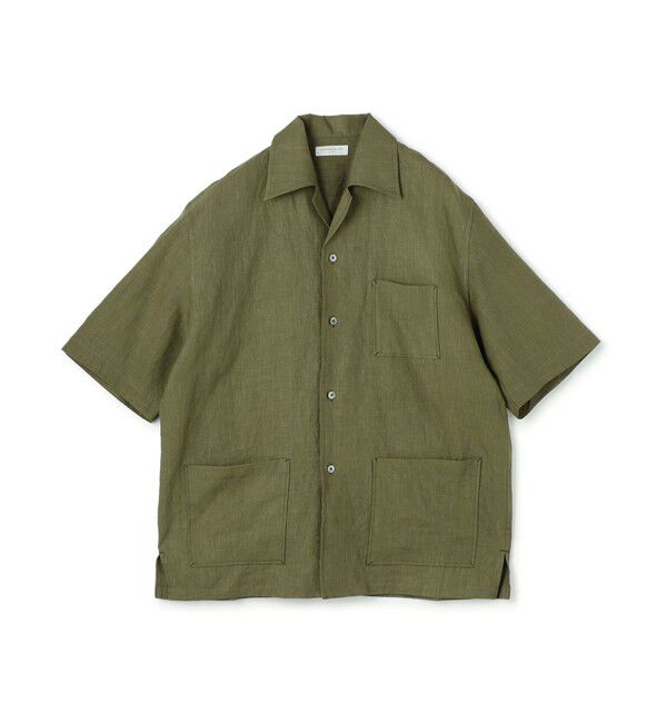 TOMORROWLAND MENS「リネン オープンカラーシャツ」|シャツ・ブラウス|59 カーキ