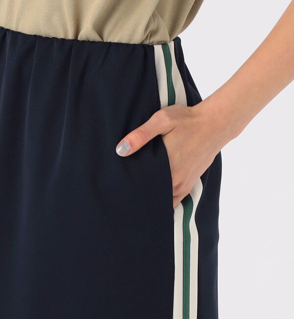 MACPHEE「ハイブリット2wayストレッチ サイドスリットスカート」|タイト|