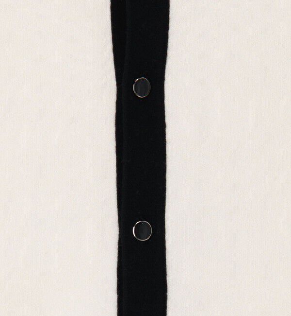 CABaN「コットンカシミヤ バイカラーハーフスリーブカーディガン」|カーディガン|