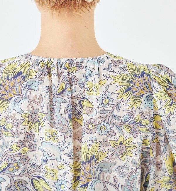 SOULEIADO「コットンボイルプリント フレアスリーブブラウス」|シャツ・ブラウス|