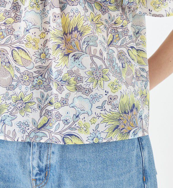 SOULEIADO「コットンボイルプリント フレアスリーブブラウス」|シャツ・ブラウス|