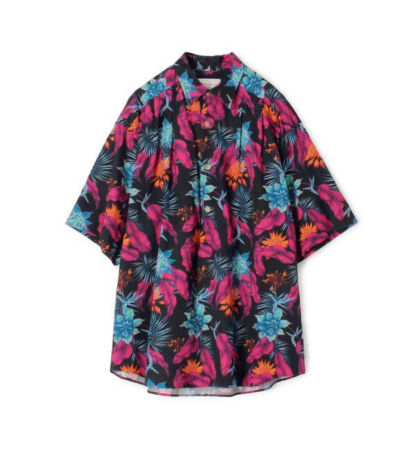 TOMORROWLAND MENS「レーヨンコットン フラワープリント プルオーバーシャツ」|シャツ・ブラウス|18 ブラック系