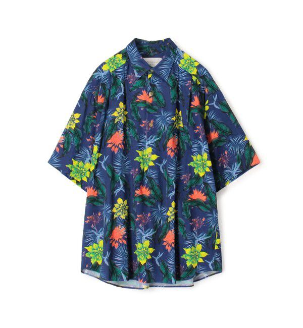 TOMORROWLAND MENS「レーヨンコットン フラワープリント プルオーバーシャツ」|シャツ・ブラウス|66 ブルー系