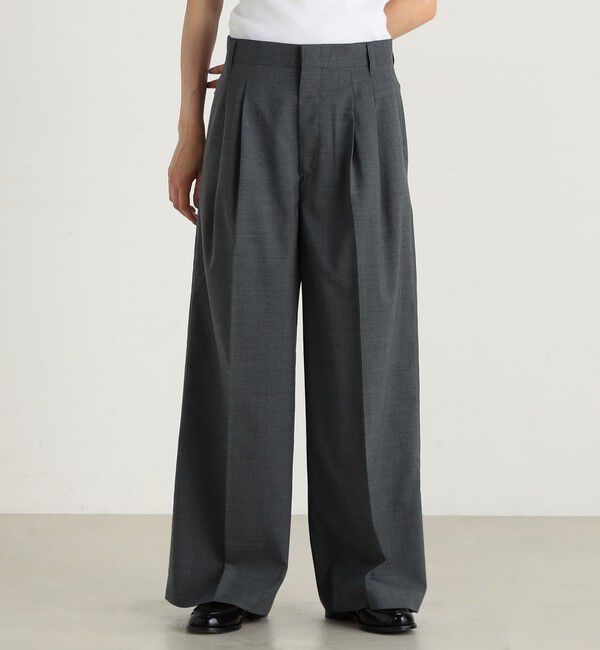 Edition「ウールトロピカル タックワイドスラックス」|スラックス|