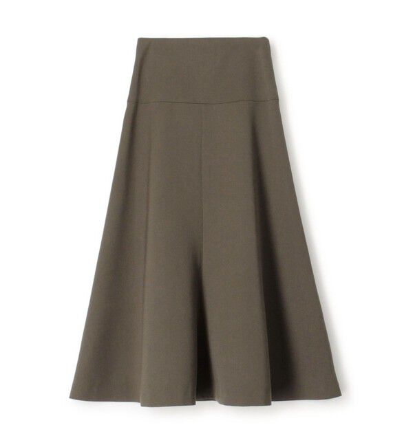 Edition「ウールサテン ハイウエストフレアスカート」|フレア|57 カーキ
