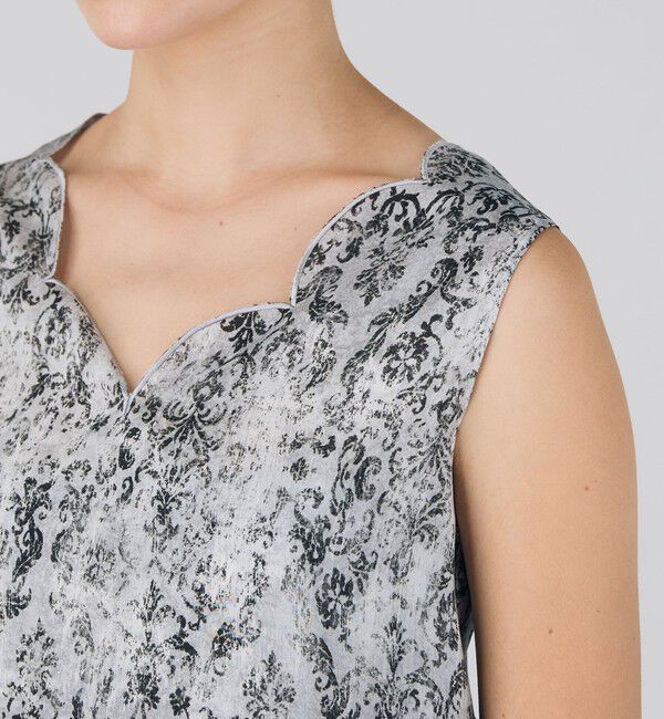 DES PRES「ビンテージカーペットプリント スカラップブラウス」|シャツ・ブラウス|