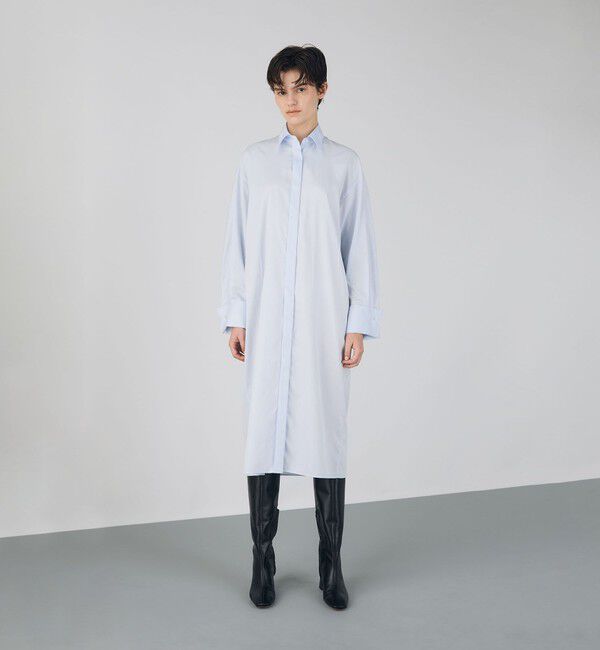 DES PRES「ドビークロス ウィングカラーシャツワンピース」|ワンピース|