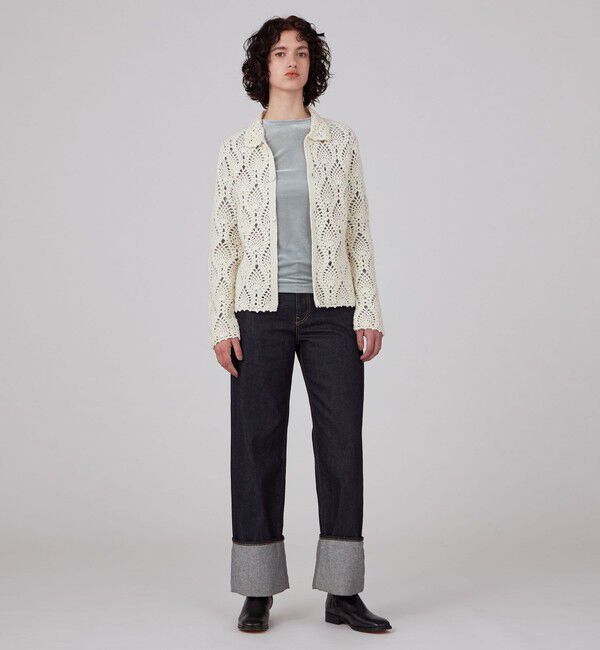 MACPHEE「ハンドクロシェ シャツカーディガン」|カーディガン|