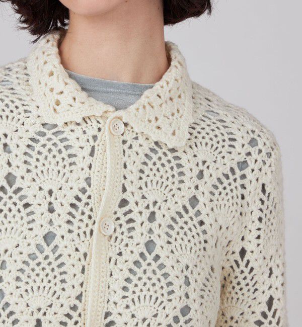 MACPHEE「ハンドクロシェ シャツカーディガン」|カーディガン|