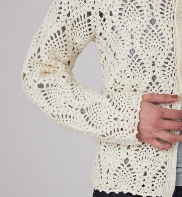 MACPHEE「ハンドクロシェ シャツカーディガン」|カーディガン|