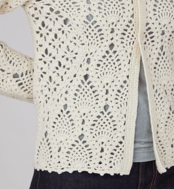 MACPHEE「ハンドクロシェ シャツカーディガン」|カーディガン|