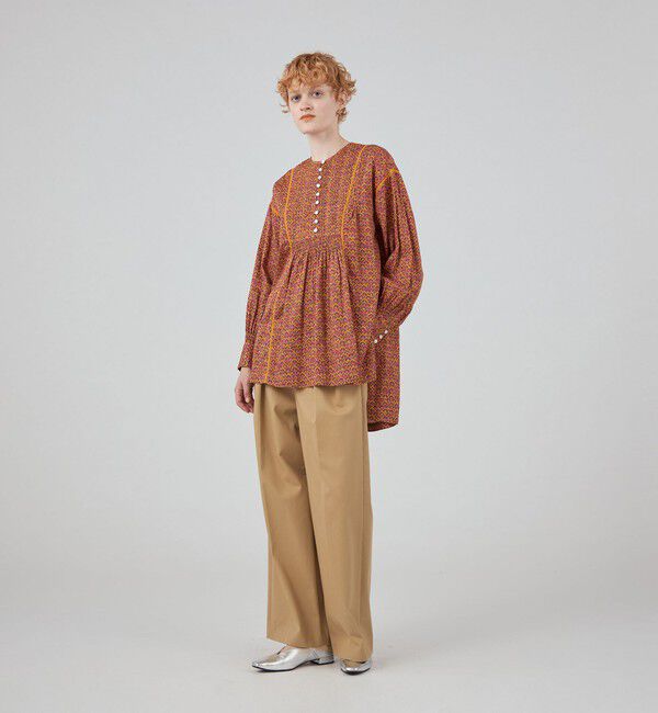 SOULEIADO「コットンプリント チュニックブラウス」|シャツ・ブラウス|