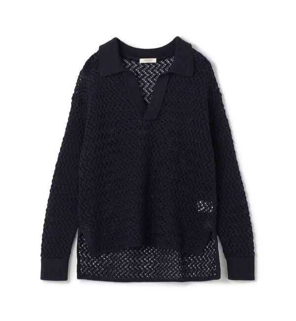 MACPHEE「メッシュコットン スキッパープルオーバー」|ニット・セーター|69 ネイビー