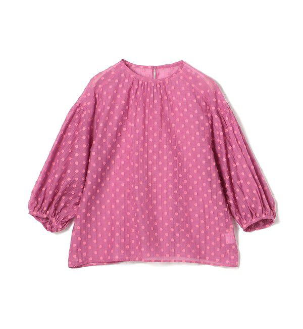 Ballsey「フラワーカットジャカード パフスリーブブラウス」|シャツ・ブラウス|33 ピンク